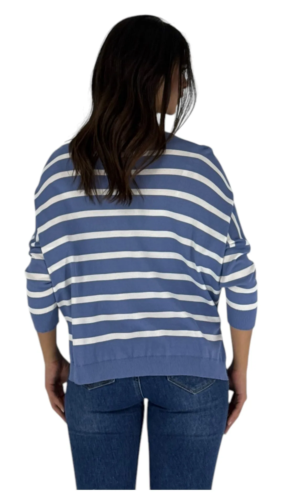 Tulip blue/white top