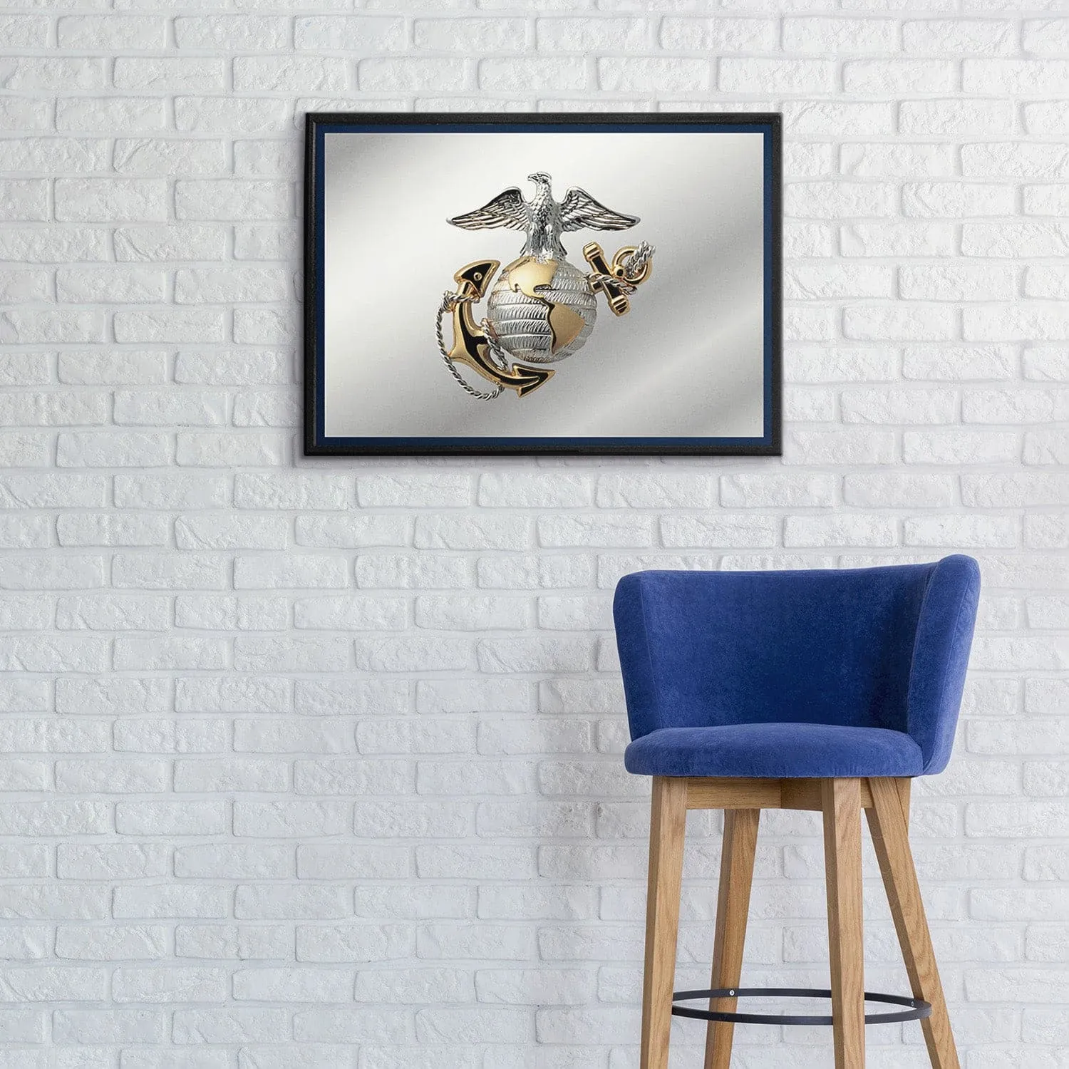 US Marine Corps: Framed Mirrored Wall Sign