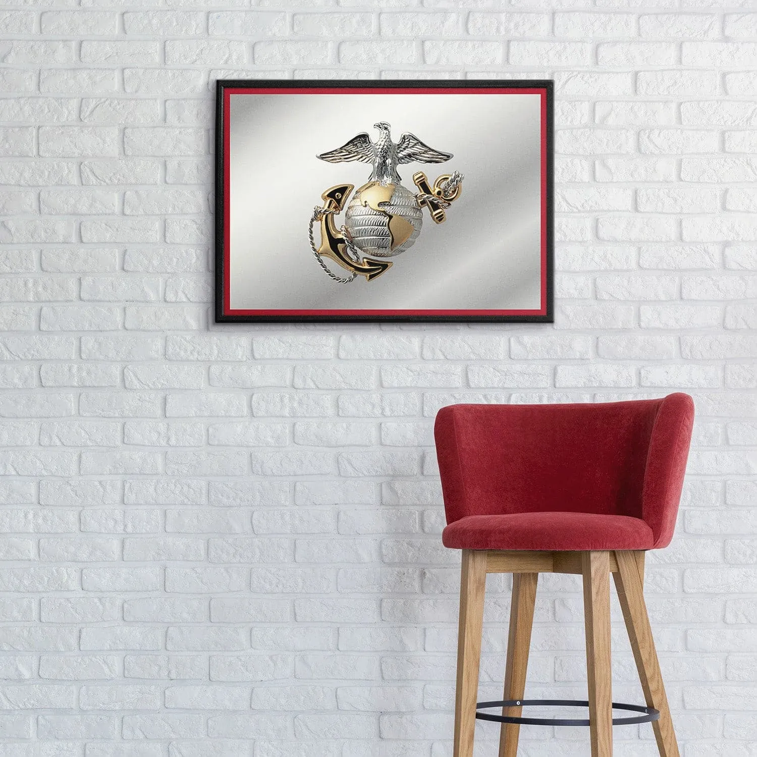 US Marine Corps: Framed Mirrored Wall Sign