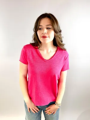 Vanya Slub Tee Raspberry
