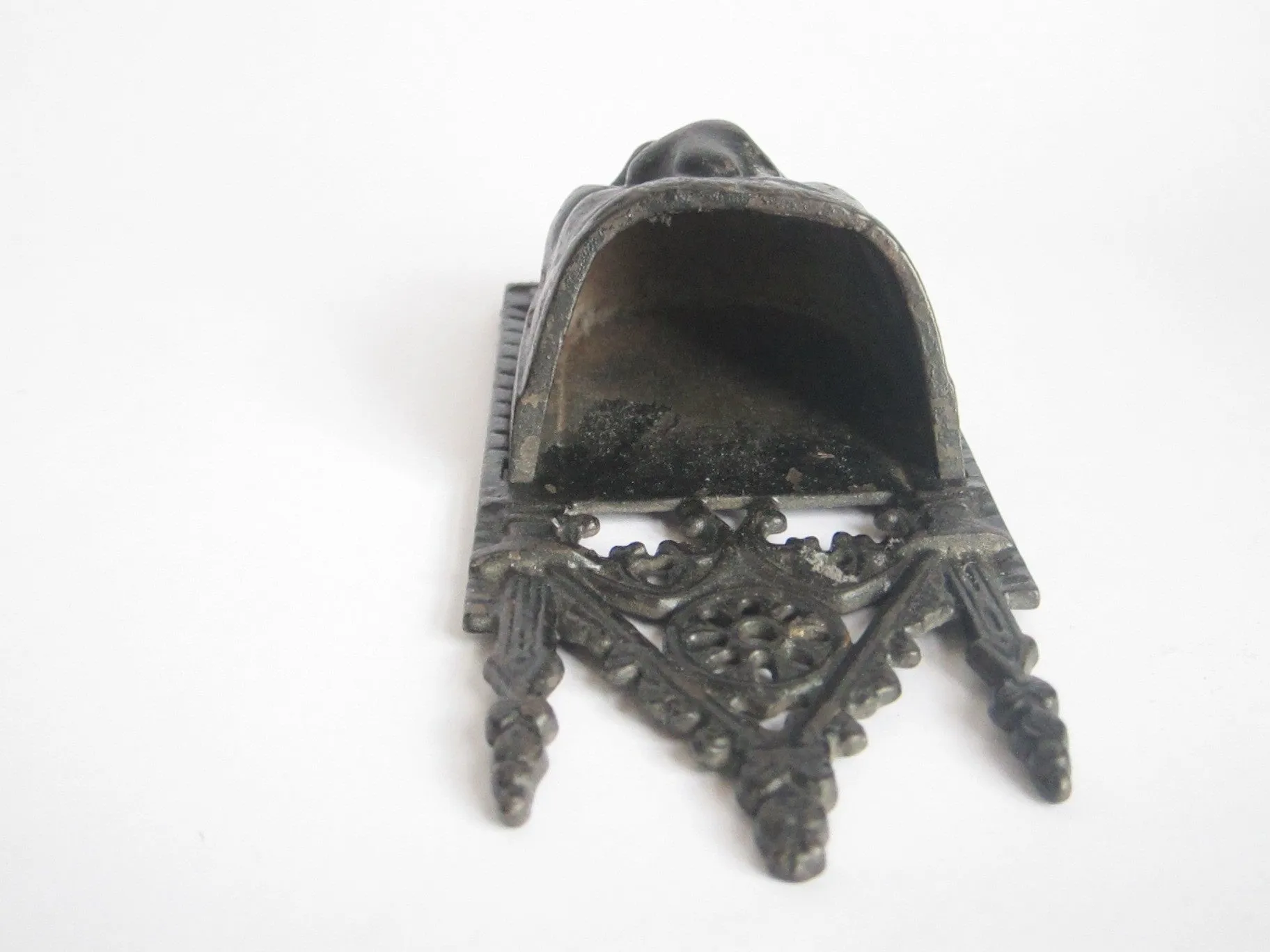 Victorian Cast Iron Grumpy Face Match Holder