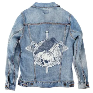 Vikings Shield by Jess Adams Unisex Denim Jacket