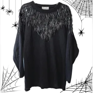Vintage Black Gothic Sweater 🔲🤍🦇