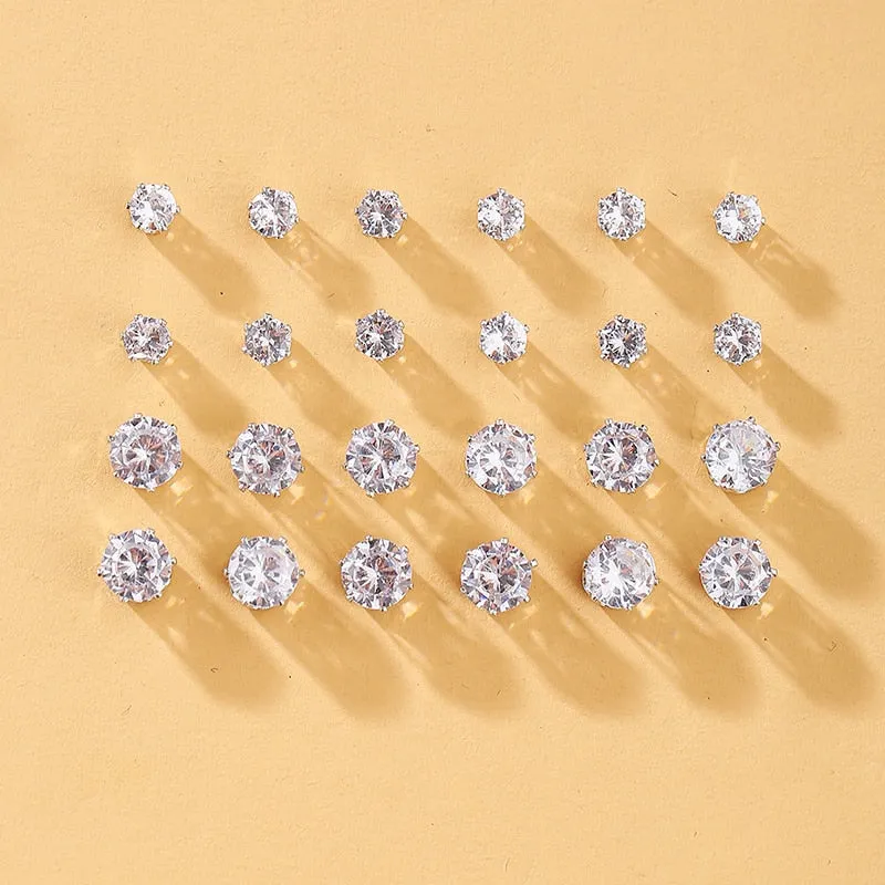 Vintage Bohemian Cubic Zirconia Stud Earrings Set by 17KM