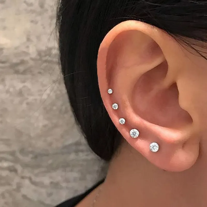 Vintage Bohemian Cubic Zirconia Stud Earrings Set by 17KM