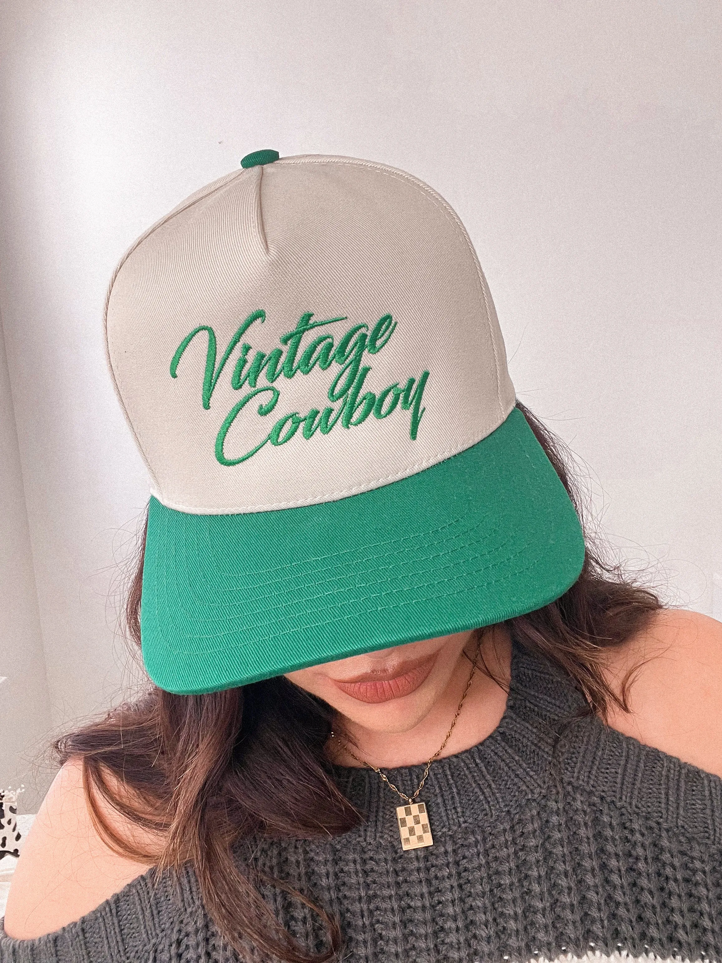 Vintage Cowboy Two Tone Trucker Hat