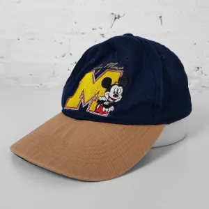 Vintage Disney Mickey Mouse Cap - Blue/Brown - One Size