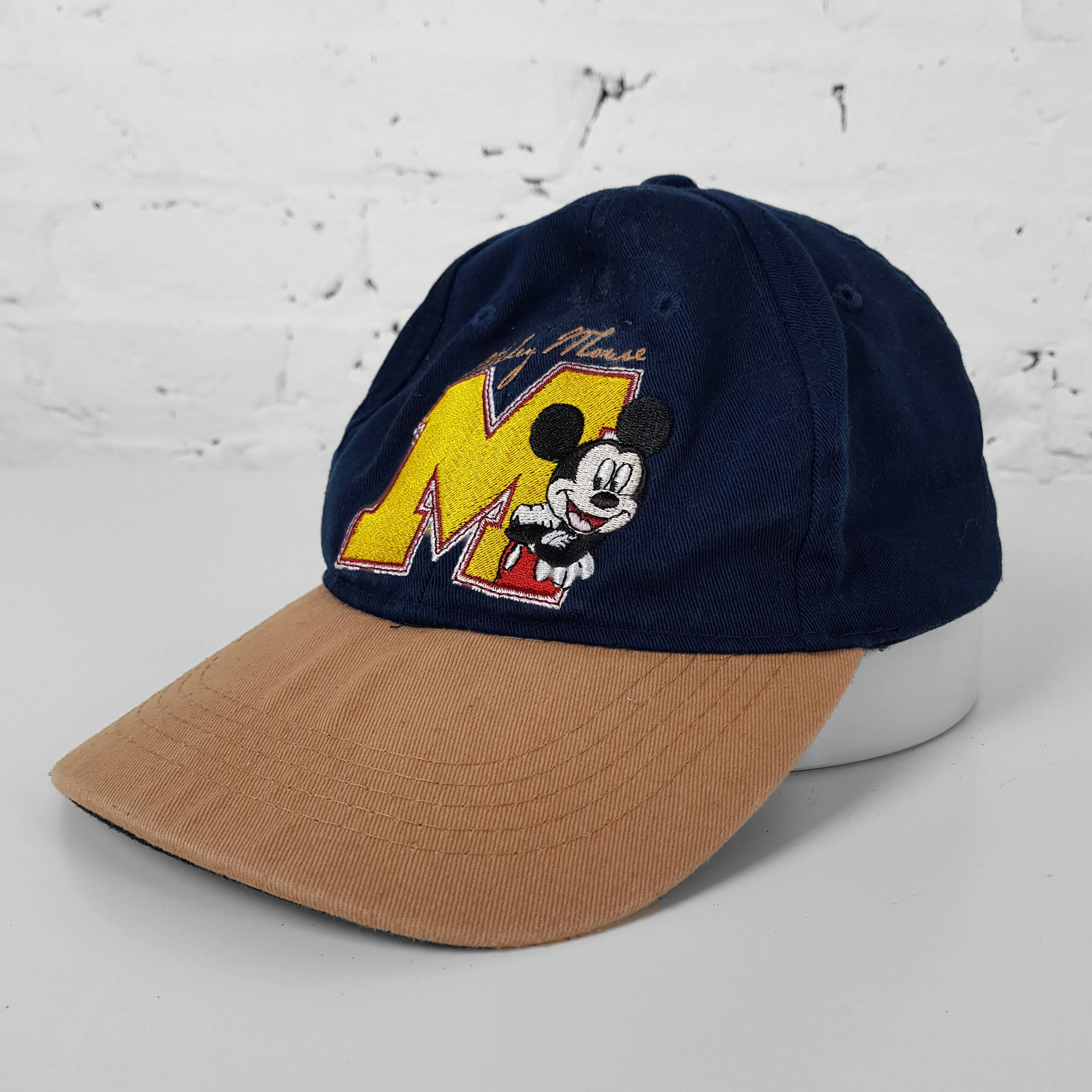 Vintage Disney Mickey Mouse Cap - Blue/Brown - One Size