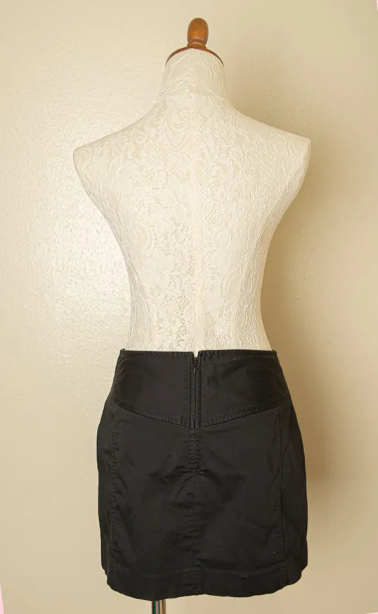 Vintage - Express Black Mini Skirt with Some Stretch / Gothic / Rave / Punk / Clubwear Size 4