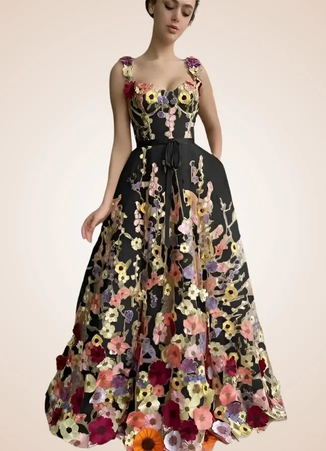 Vintage Floral Lace Steampunk Dress