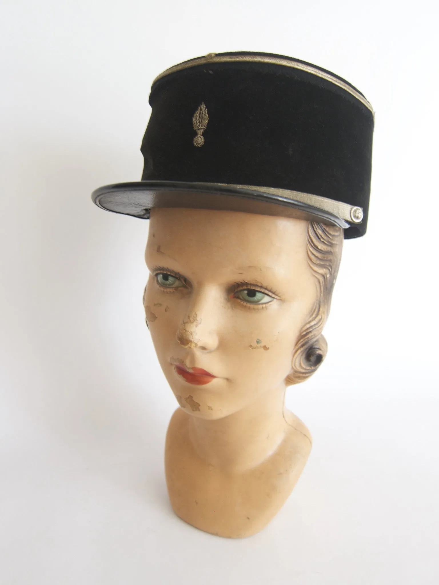 Vintage French Military Infantry Chasseurs Kepi Hat  (6 7/8)