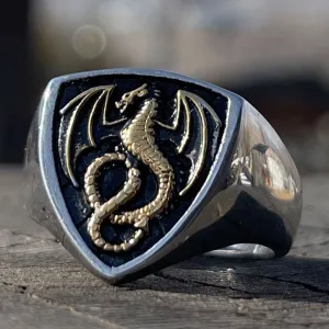 Vintage Gothic Dragon Ring (#579)