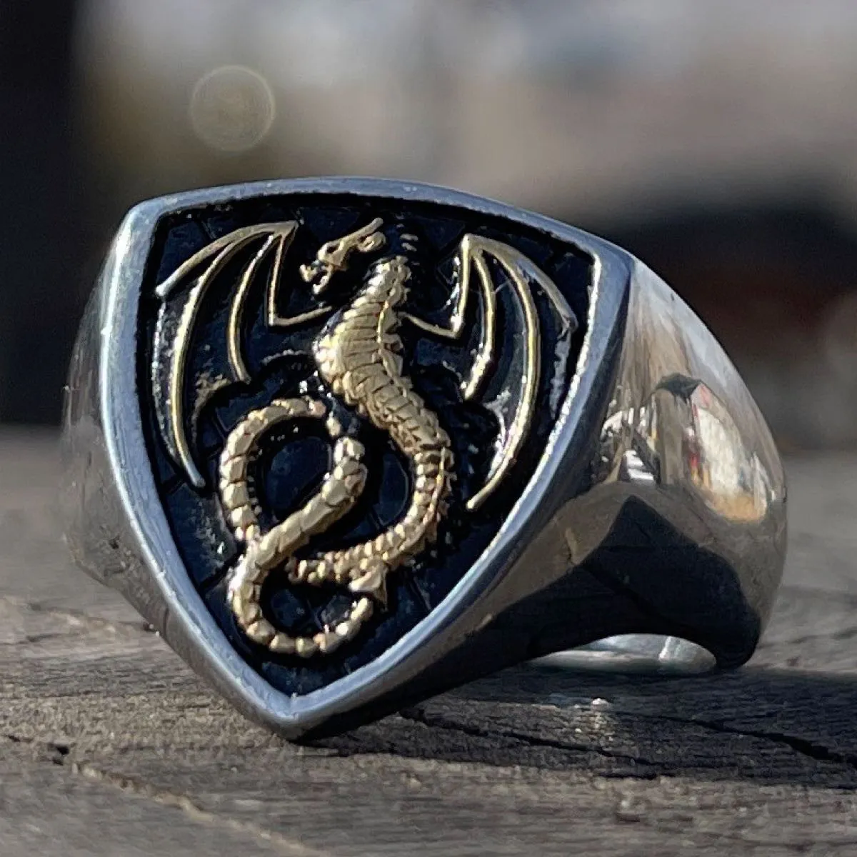 Vintage Gothic Dragon Ring (#579)