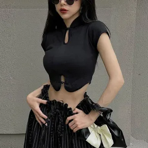 Vintage Hollow Out Slim Fit Tee