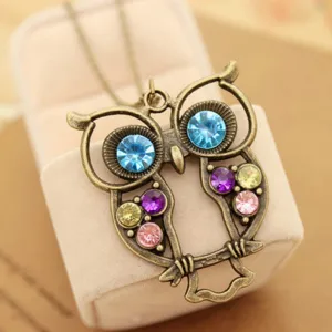 Vintage Hollow Owl Necklace
