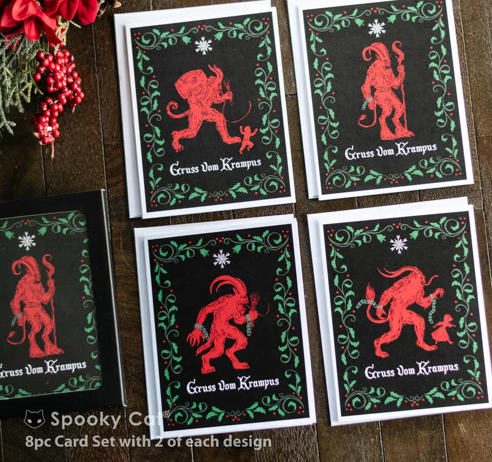 Vintage Krampus Cards Box Set (8pc)