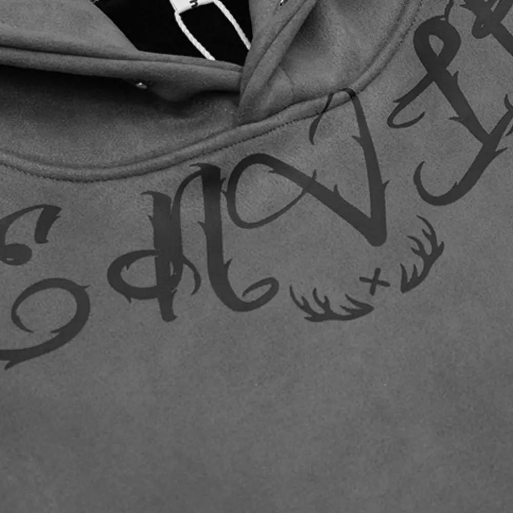 Vintage Solid Suede Hoodie