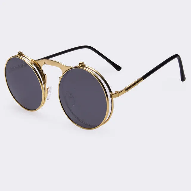 Vintage Steampunk Flip-Up Sunglasses