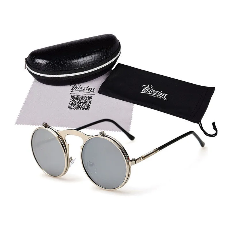 Vintage Steampunk Sunglasses Round Designer Steam Punk Metal Glasses Women And Men Retro Circle Sun Glasses