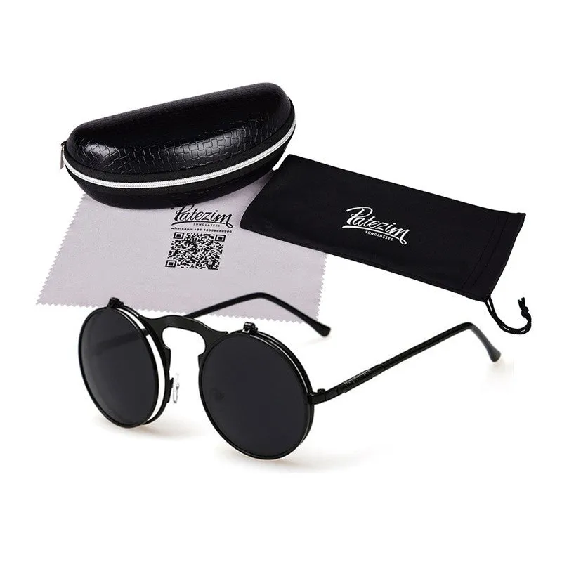 Vintage Steampunk Sunglasses Round Designer Steam Punk Metal Glasses Women And Men Retro Circle Sun Glasses