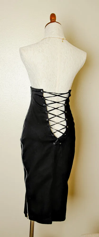 Vintage Switchblade Stiletto Chain Cyber Gothic Punk Rocker Clubwear Rocker Biker Skirt