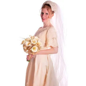 Vintage Wedding Veil Lace Headpiece 1950's 100"