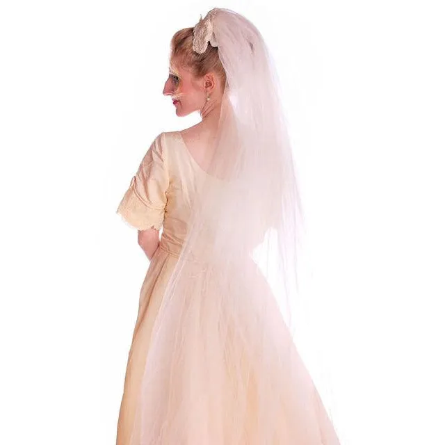 Vintage Wedding Veil Lace Headpiece 1950's 100"