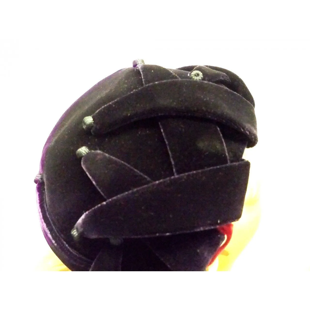 Vintage Womens Cocktail Hat Deep Eggplant Silk Velvet Skull Cap 1950S
