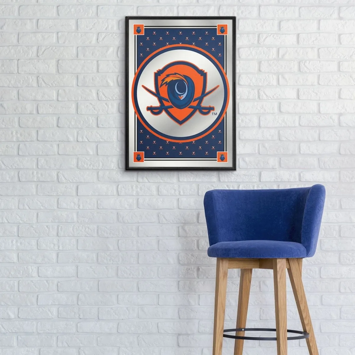 Virginia Cavaliers: Team Spirit, Shield - Framed Mirrored Wall Sign