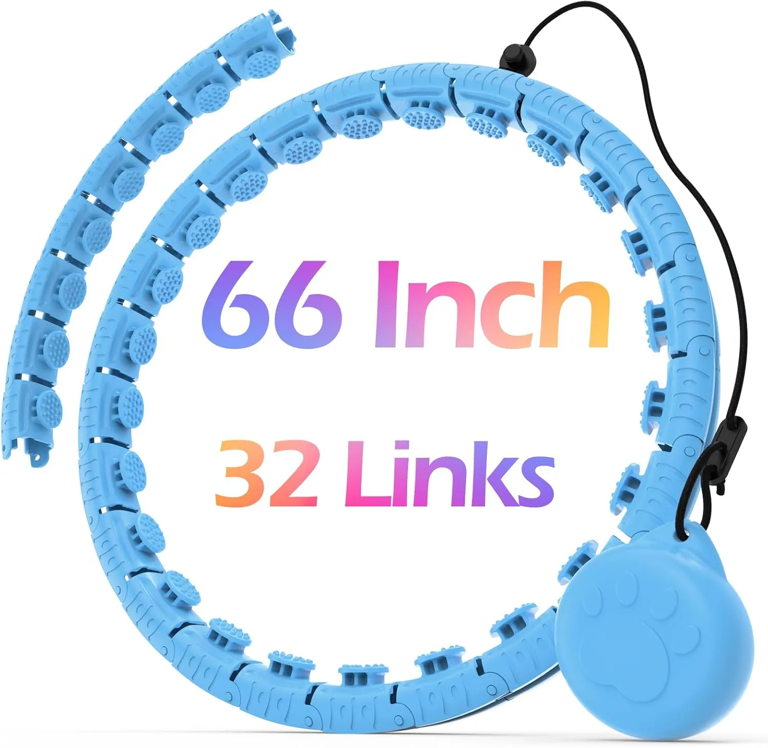 Weighted Hula Circle with 32 Links(66 Inch), Sweet Weight Ball, for Adults Weight Loss