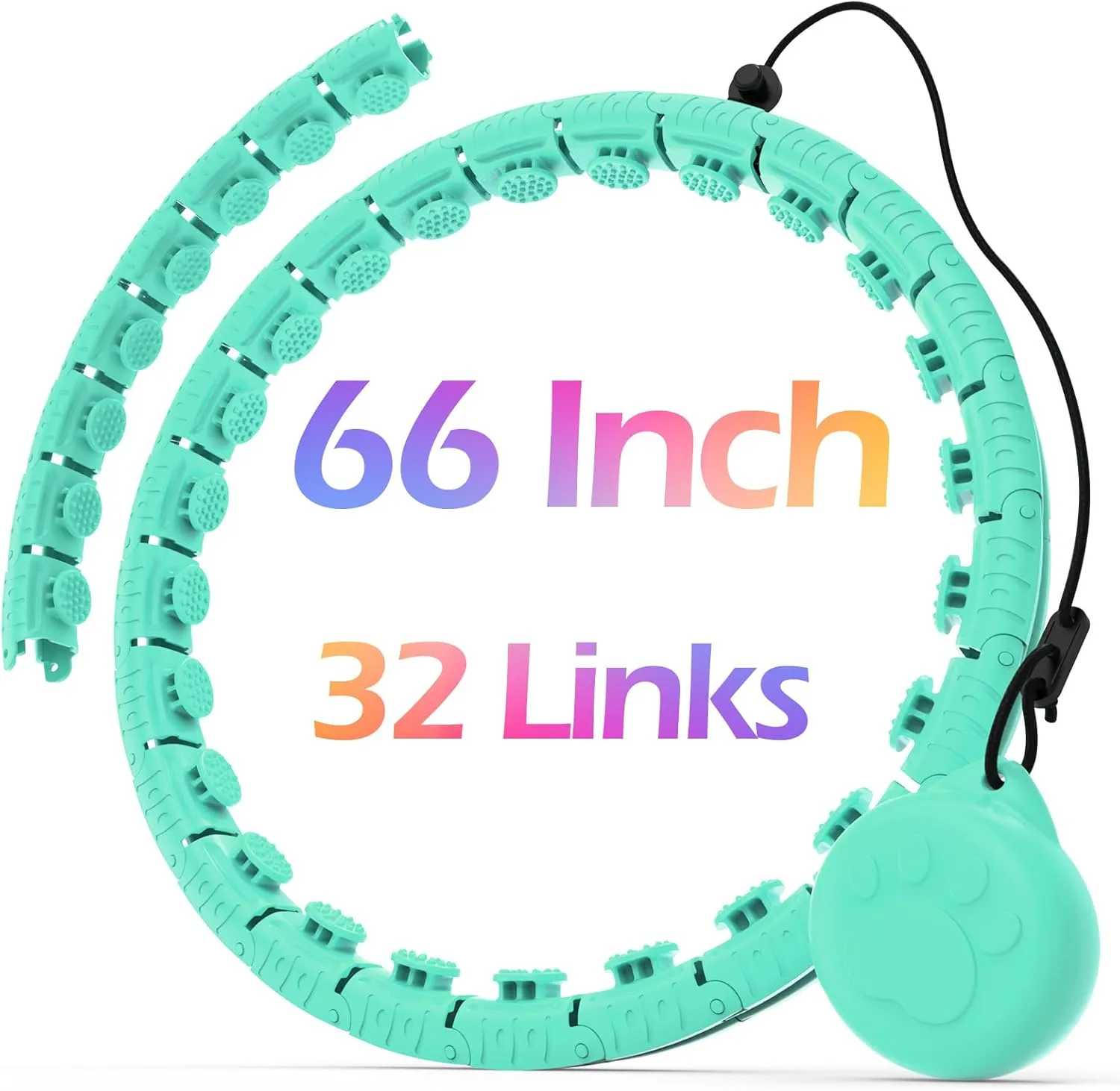 Weighted Hula Circle with 32 Links(66 Inch), Sweet Weight Ball, for Adults Weight Loss