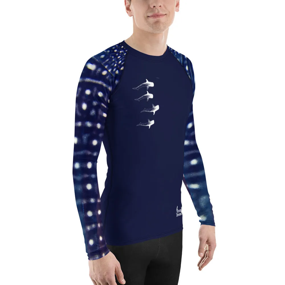 Whale Sharking BLUE Men's Rash Guard