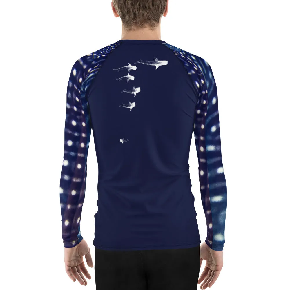 Whale Sharking BLUE Men's Rash Guard