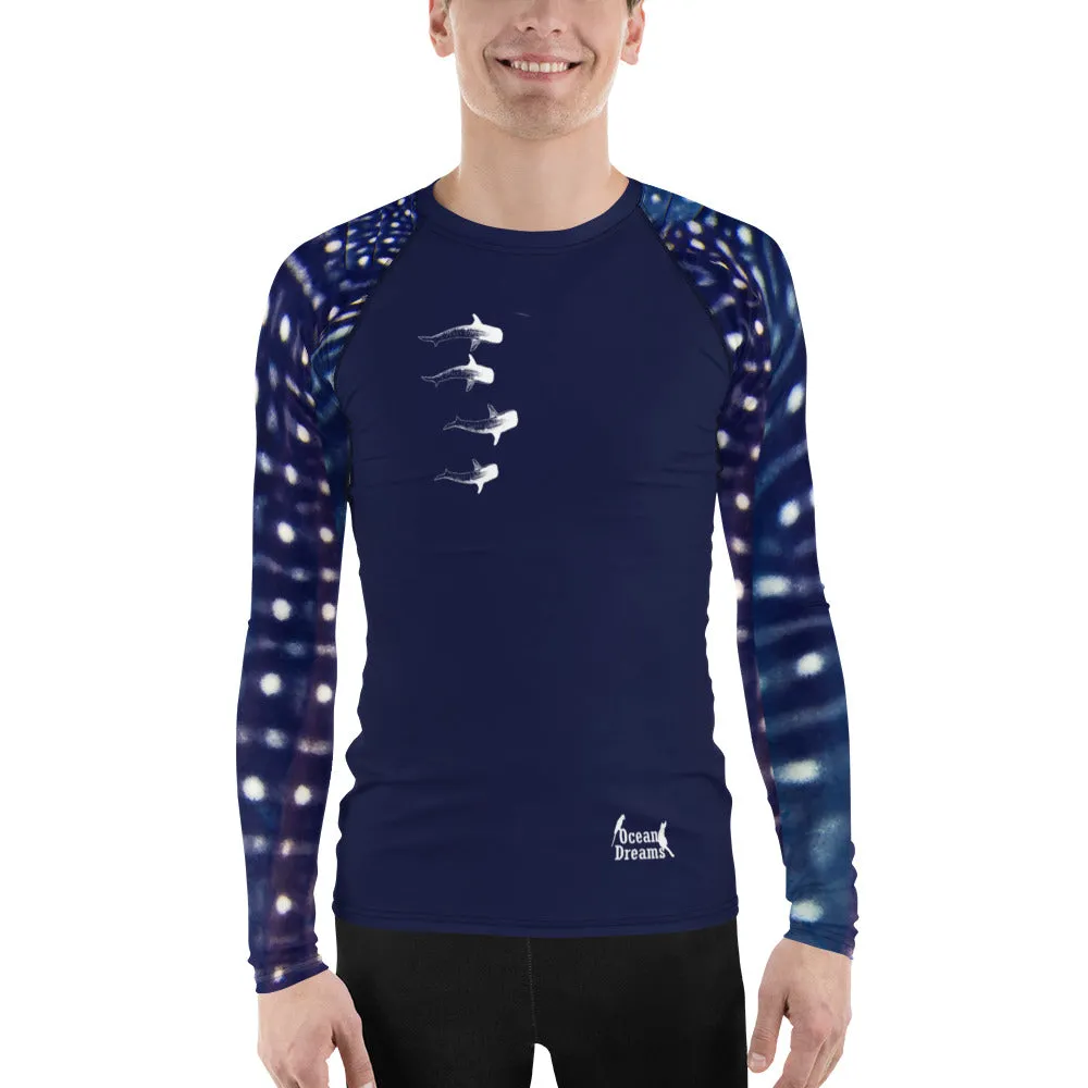Whale Sharking BLUE Men's Rash Guard