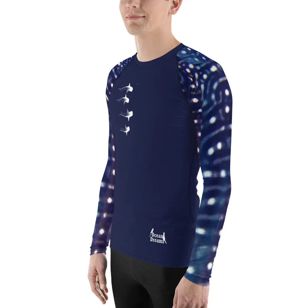 Whale Sharking BLUE Men's Rash Guard