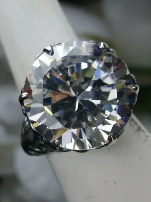 White CZ Ring, Romantic Gothic Jewelry #D123
