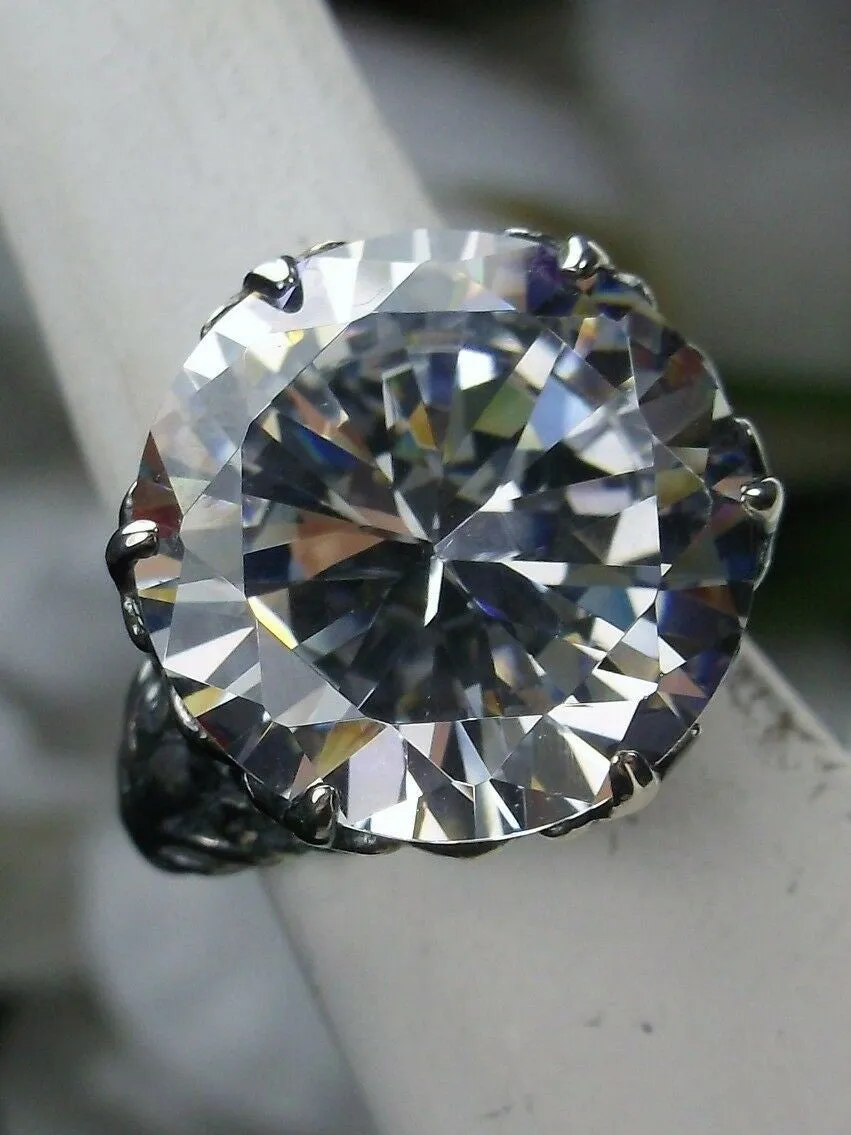 White CZ Ring, Romantic Gothic Jewelry #D123