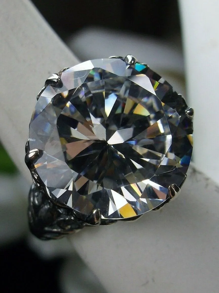 White CZ Ring, Romantic Gothic Jewelry #D123