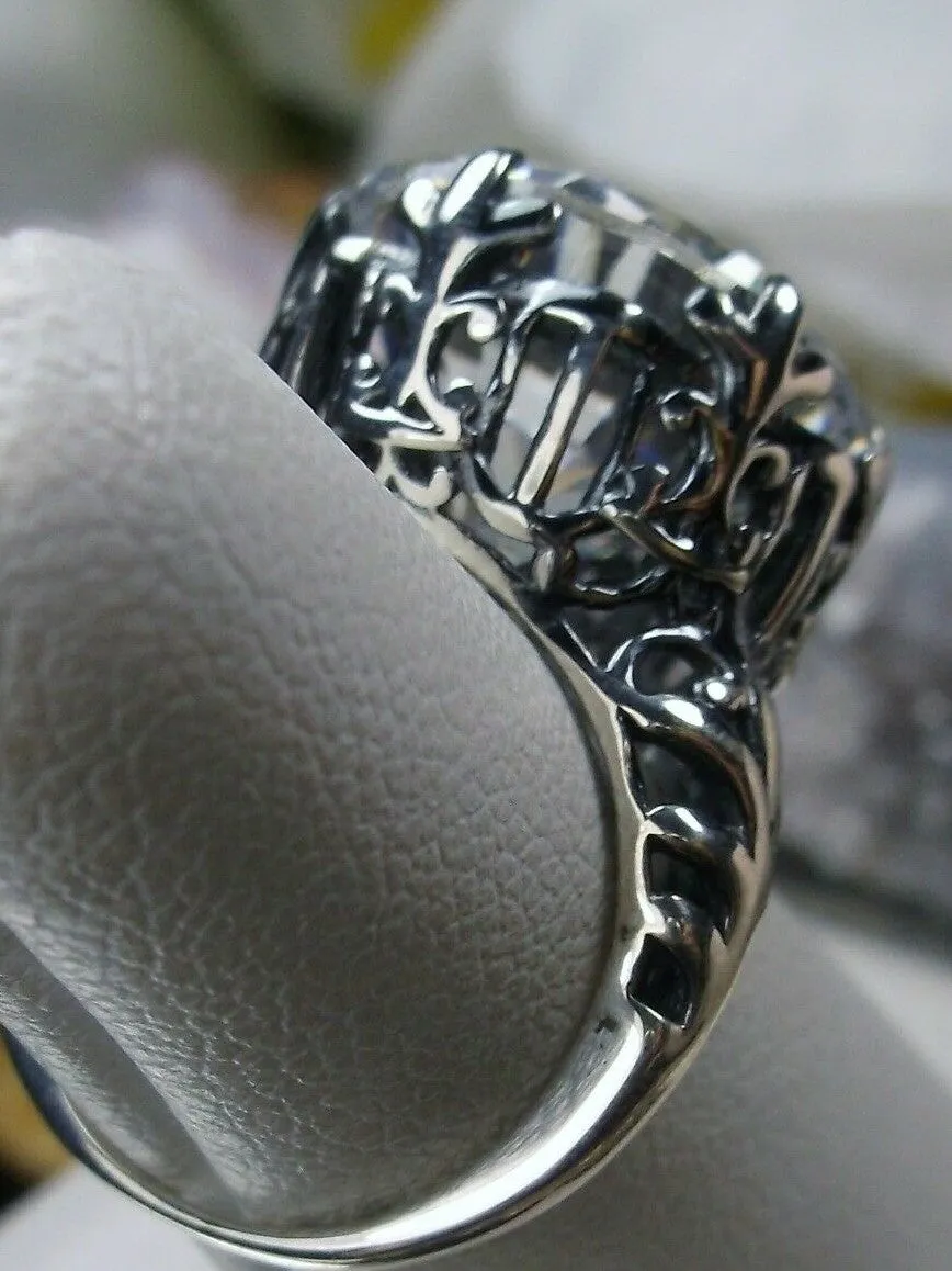 White CZ Ring, Romantic Gothic Jewelry #D123