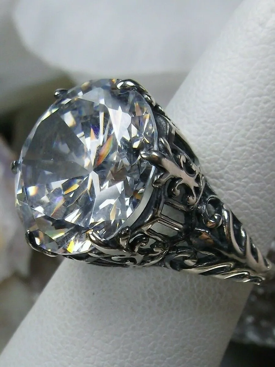 White CZ Ring, Romantic Gothic Jewelry #D123