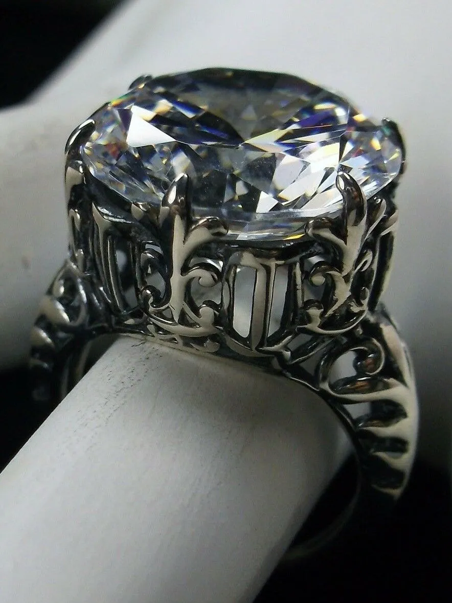 White CZ Ring, Romantic Gothic Jewelry #D123