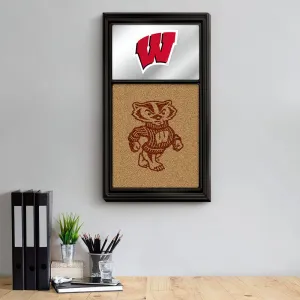 Wisconsin Badgers: Dual Logo - Mirrored Cork Note Board