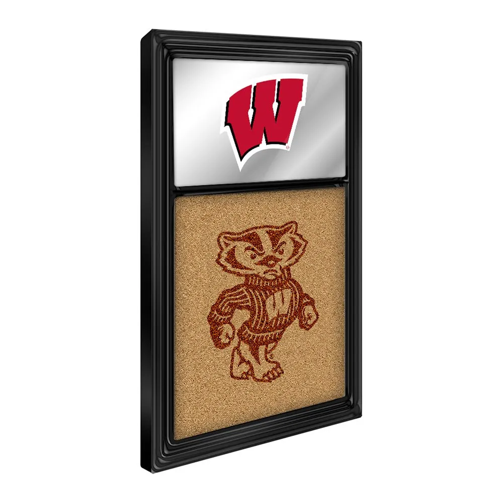 Wisconsin Badgers: Dual Logo - Mirrored Cork Note Board