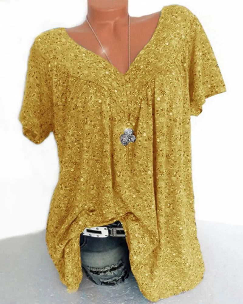 Women's Casual Floral V-neck Blouse | Loose