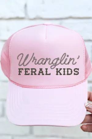 Wranglin' Feral Kids Otto Soft Pink Foam Front Trucker Hat