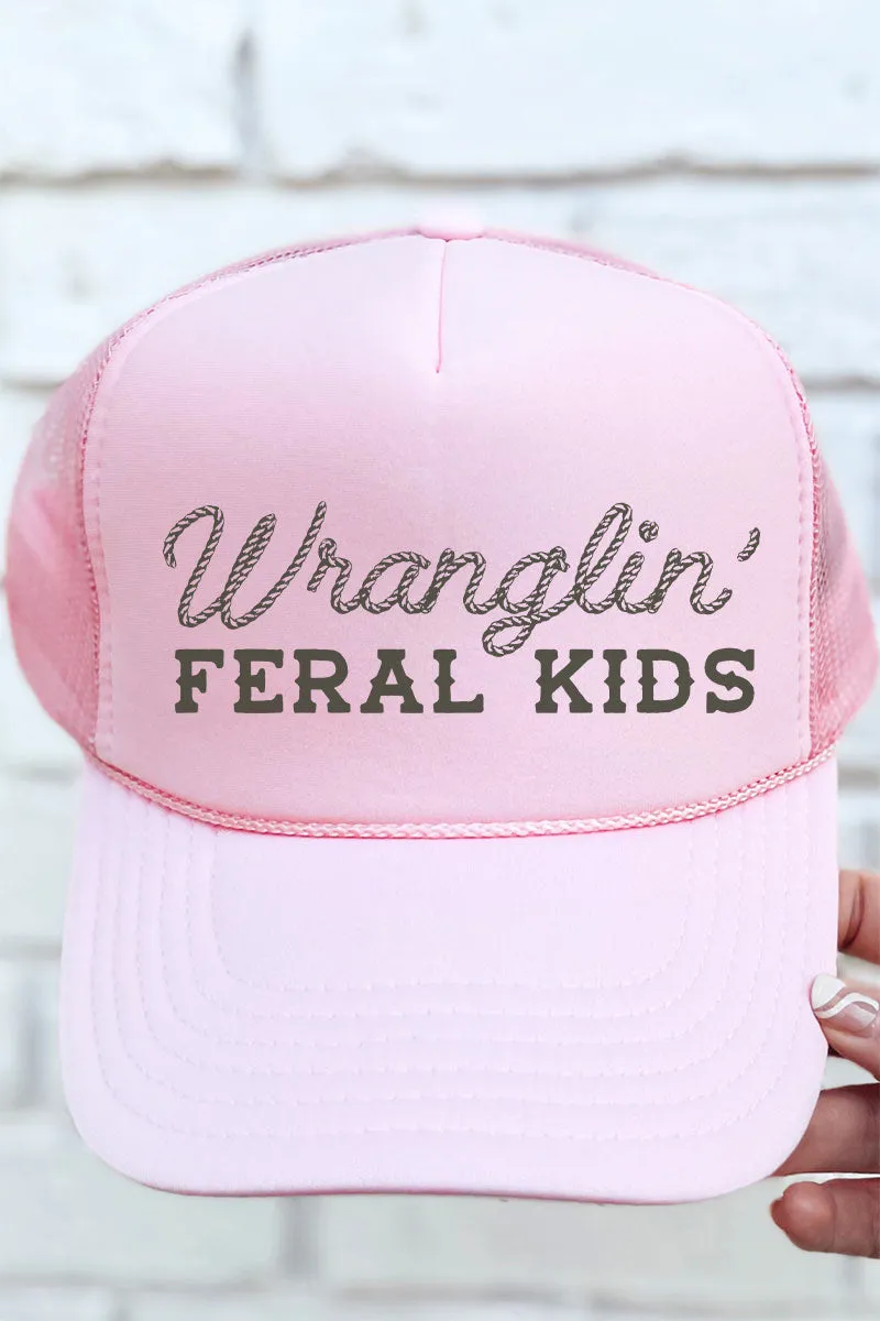 Wranglin' Feral Kids Otto Soft Pink Foam Front Trucker Hat